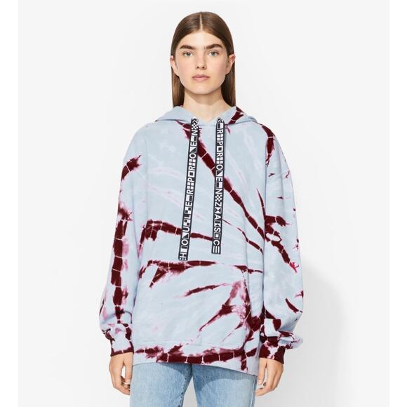 Proenza Schouler Tie Dye Pullover Hoodie Oversized Ribbed Trim M - Picture 1 of 11